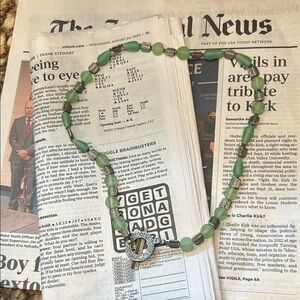 Non Signe TURQUOISE‎ Jade Buddha MEDITATION Silver Clasp NECKLACE